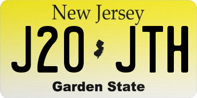 NJ license plate J20JTH