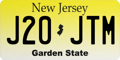 NJ license plate J20JTM