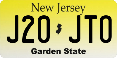 NJ license plate J20JTO