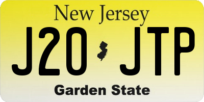 NJ license plate J20JTP