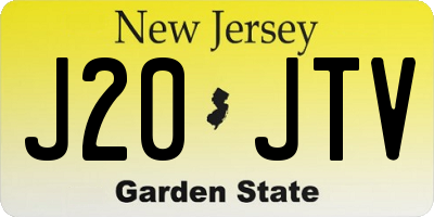 NJ license plate J20JTV