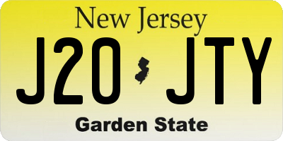 NJ license plate J20JTY