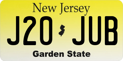 NJ license plate J20JUB