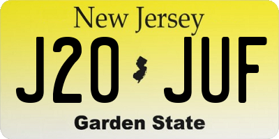 NJ license plate J20JUF