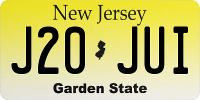 NJ license plate J20JUI