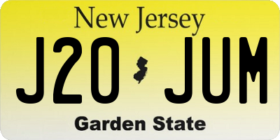 NJ license plate J20JUM