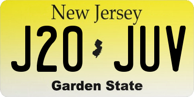 NJ license plate J20JUV