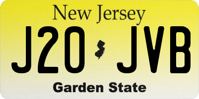 NJ license plate J20JVB