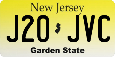 NJ license plate J20JVC