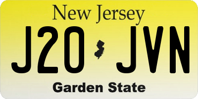 NJ license plate J20JVN