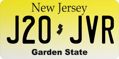 NJ license plate J20JVR