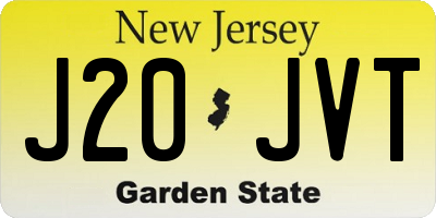 NJ license plate J20JVT