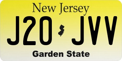NJ license plate J20JVV