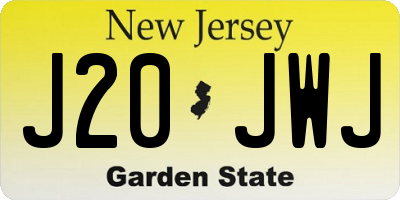 NJ license plate J20JWJ