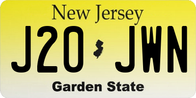 NJ license plate J20JWN