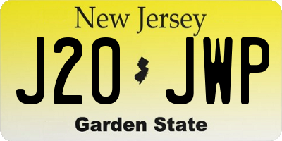 NJ license plate J20JWP