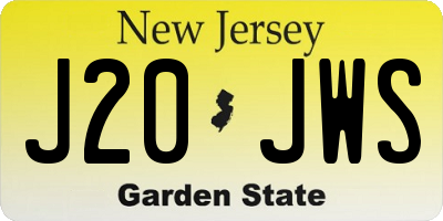 NJ license plate J20JWS