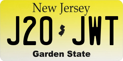 NJ license plate J20JWT