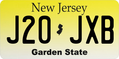 NJ license plate J20JXB
