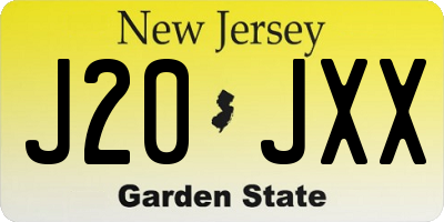 NJ license plate J20JXX