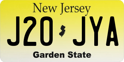 NJ license plate J20JYA