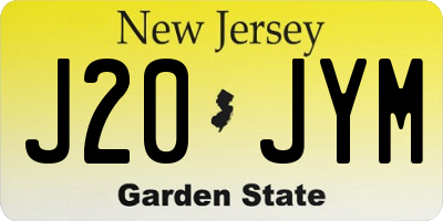 NJ license plate J20JYM