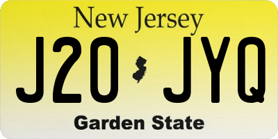 NJ license plate J20JYQ