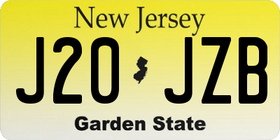 NJ license plate J20JZB