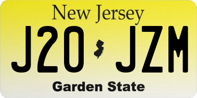 NJ license plate J20JZM