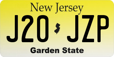 NJ license plate J20JZP