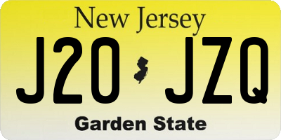 NJ license plate J20JZQ