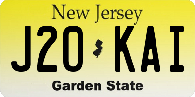 NJ license plate J20KAI