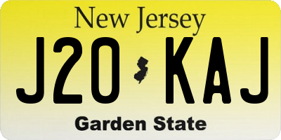 NJ license plate J20KAJ