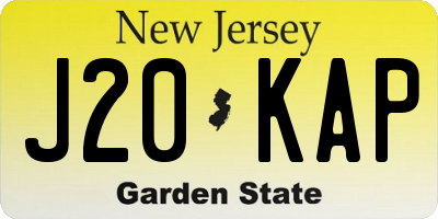 NJ license plate J20KAP