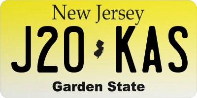 NJ license plate J20KAS