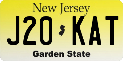 NJ license plate J20KAT