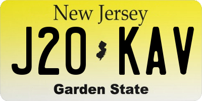 NJ license plate J20KAV
