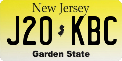 NJ license plate J20KBC