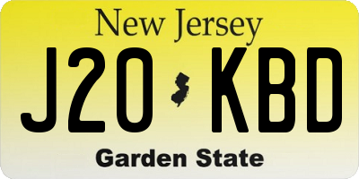 NJ license plate J20KBD
