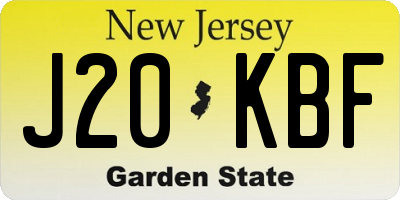 NJ license plate J20KBF