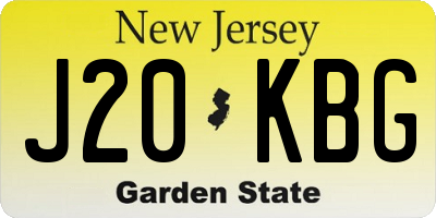 NJ license plate J20KBG