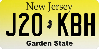 NJ license plate J20KBH