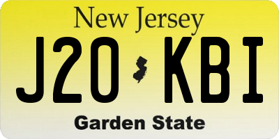 NJ license plate J20KBI