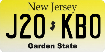 NJ license plate J20KBO
