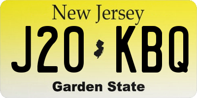 NJ license plate J20KBQ