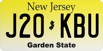 NJ license plate J20KBU
