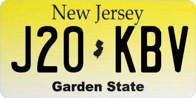 NJ license plate J20KBV