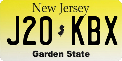 NJ license plate J20KBX