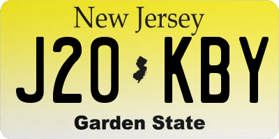 NJ license plate J20KBY