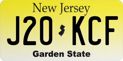 NJ license plate J20KCF